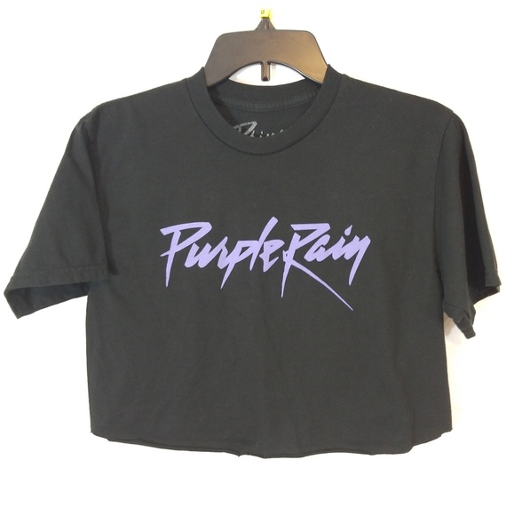 Prince Tops - Prince Purple Rain Crop Graphic T-shirt Festival